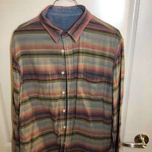 Faherty reversible button-up (blue and tan)